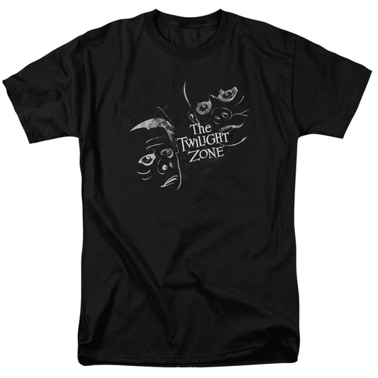 Twilight Zone - Strange Faces - Short Sleeve Adult 18/1 - Black T-shirt