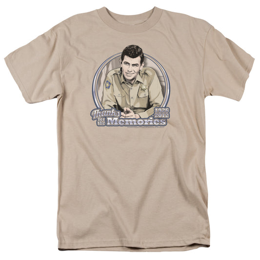 Andy Griffith - Thanks For The Memories - Short Sleeve Adult 18/1 - Sand T-shirt