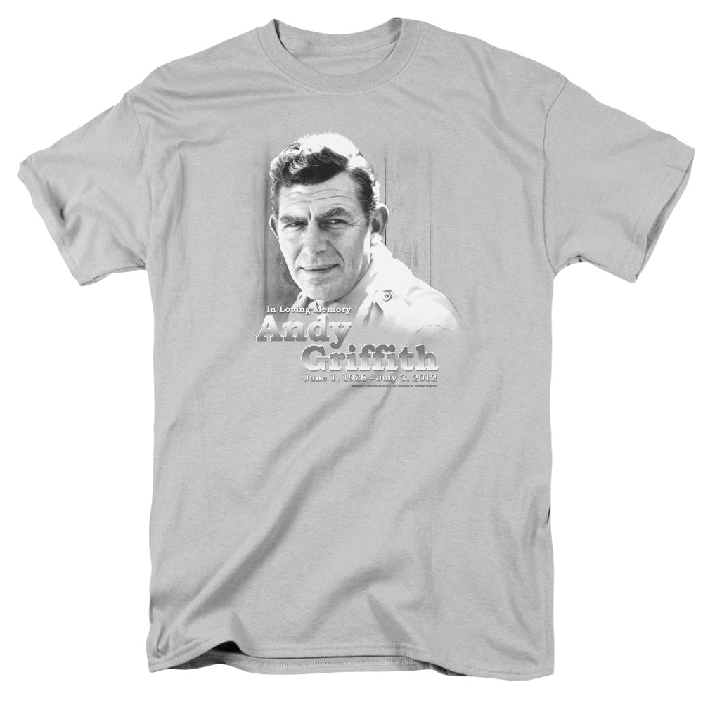 Andy Griffith - In Loving Memory - Short Sleeve Adult 18/1 - Silver T-shirt