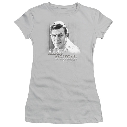 Andy Griffith - In Loving Memory - Short Sleeve Junior Sheer - Silver T-shirt