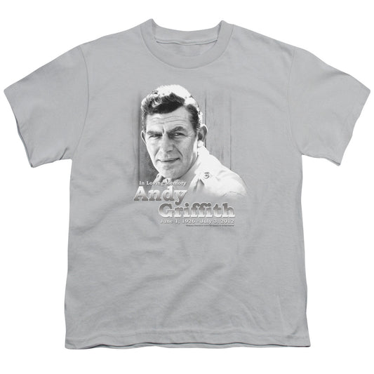 Andy Griffith - In Loving Memory - Short Sleeve Youth 18/1 - Silver T-shirt