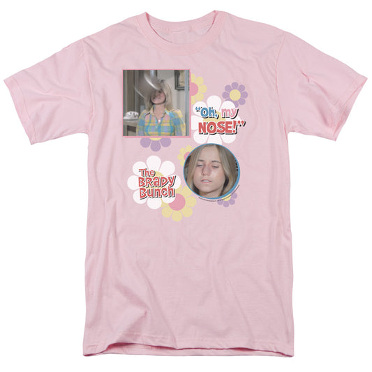 Brady Bunch - Oh, My Nose! - Short Sleeve Adult 18/1 - Pink T-shirt