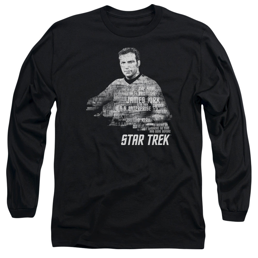 Star Trek - Kirk Words - Long Sleeve Adult 18/1 - Black T-shirt