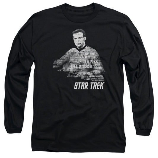 Star Trek - Kirk Words - Long Sleeve Adult 18/1 - Black T-shirt