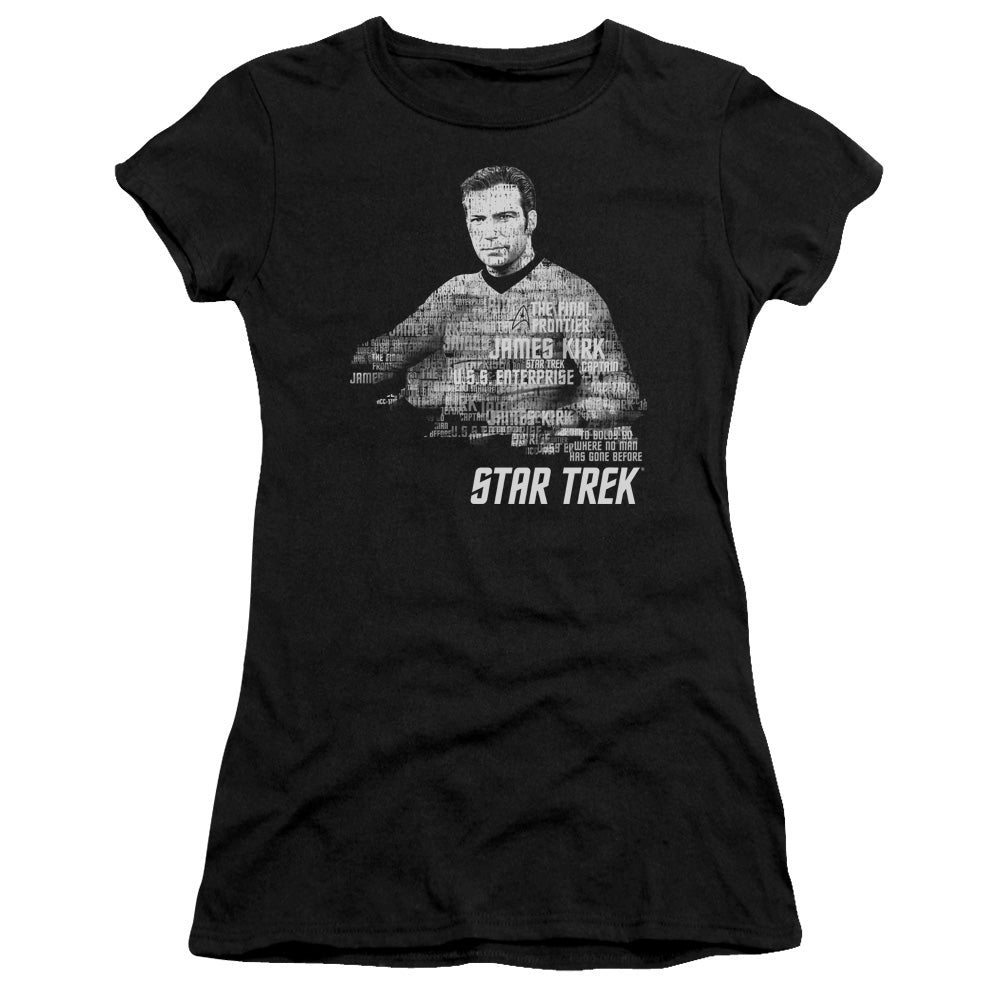 Star Trek - Kirk Words - Short Sleeve Junior Sheer - Black T-shirt