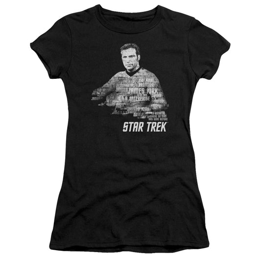 Star Trek - Kirk Words - Short Sleeve Junior Sheer - Black T-shirt