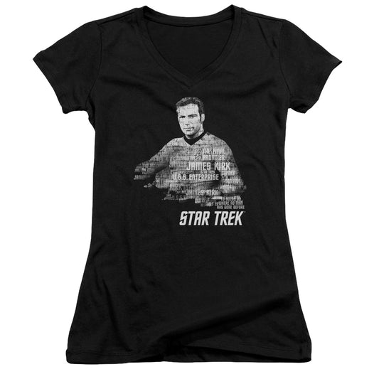 Star Trek Kirk Words - Junior V-neck - Black