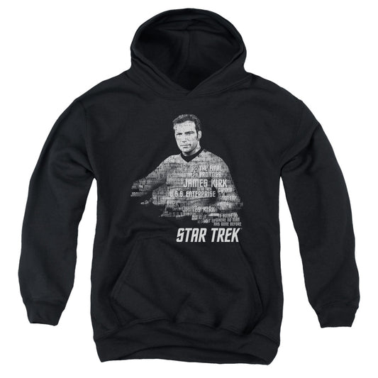 Star Trek - Kirk Words - Youth Pull-over Hoodie - Black