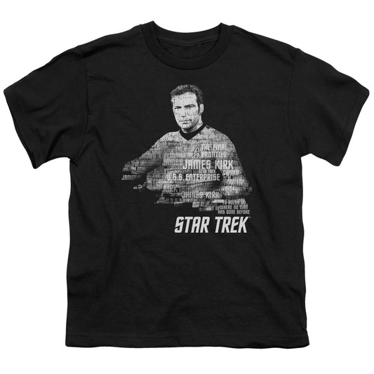 Star Trek - Kirk Words - Short Sleeve Youth 18/1 - Black T-shirt