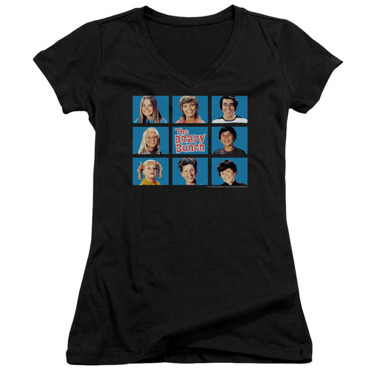 Brady Bunch Framed - Junior V-neck - Black