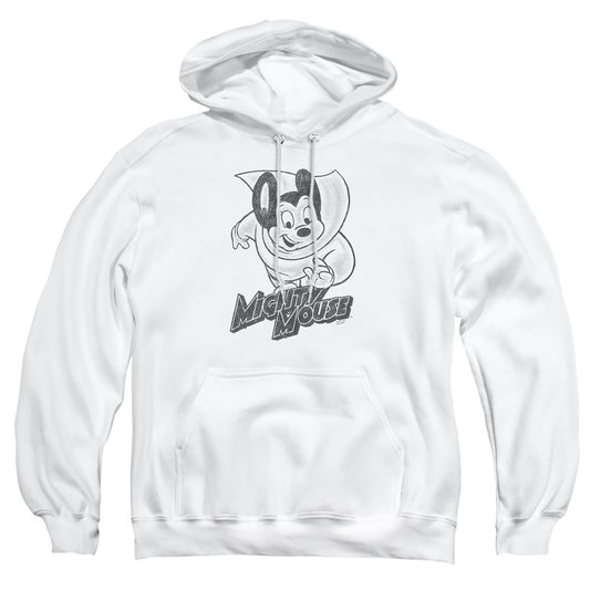 Mighty Mouse - Mighty Sketch - Adult Pull-over Hoodie - White