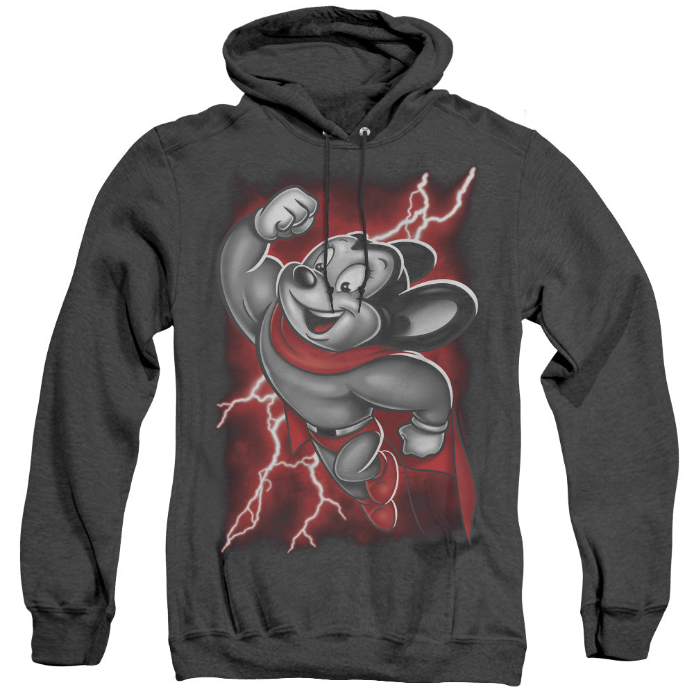 Mighty Mouse - Mighty Storm - Adult Heather Hoodie - Black
