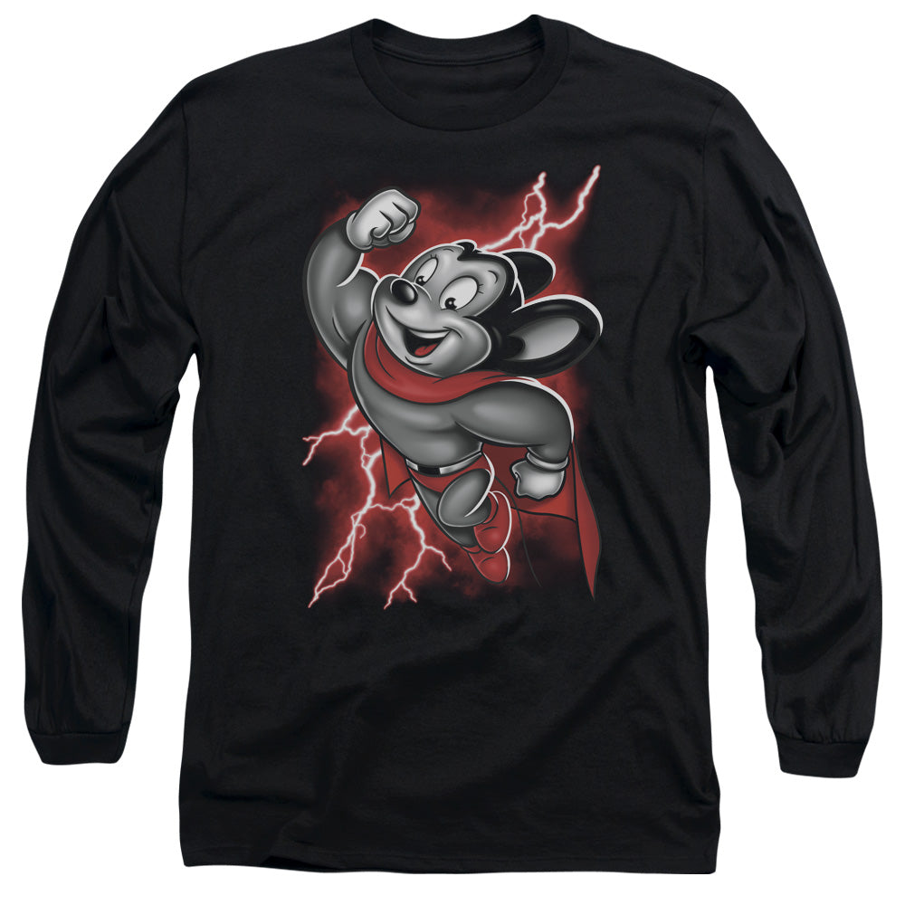 Mighty Mouse - Mighty Storm - Long Sleeve Adult 18/1 - Black T-shirt