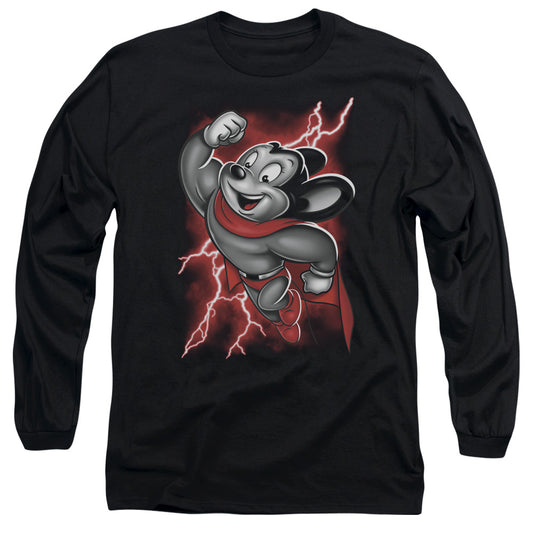 Mighty Mouse - Mighty Storm - Long Sleeve Adult 18/1 - Black T-shirt