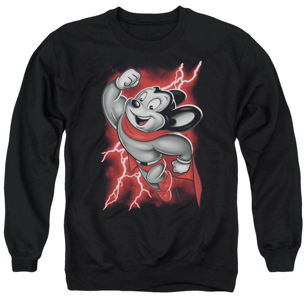 Mighty Mouse - Mighty Storm - Adult Crewneck Sweatshirt - Black