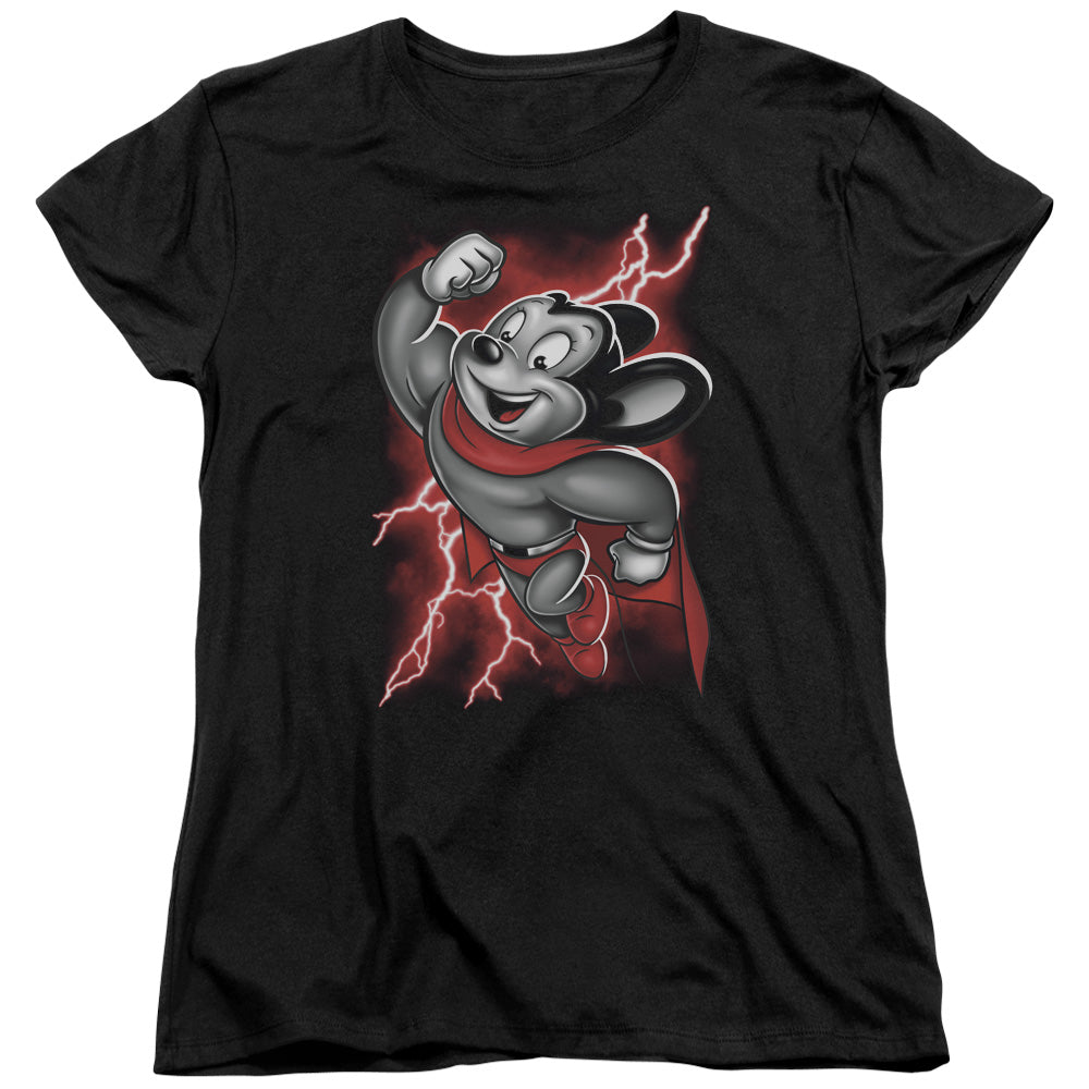 Mighty Mouse - Mighty Storm - Short Sleeve Womens Tee - Black T-shirt