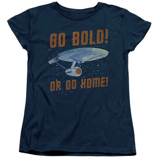 Star Trek - Go Bold - Short Sleeve Womens Tee - Navy T-shirt