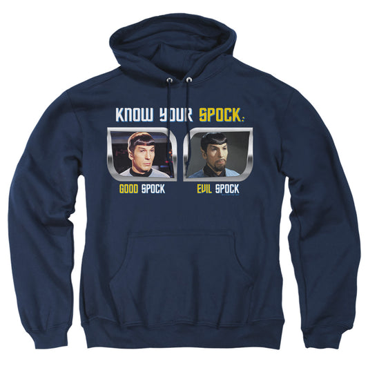 St Original - Know Your Spock - Adult Pull-over Hoodie - Navy
