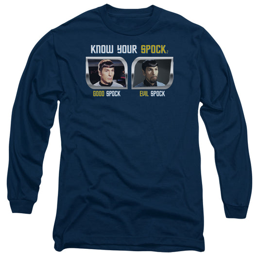 St Original - Know Your Spock - Long Sleeve Adult 18/1 - Navy T-shirt