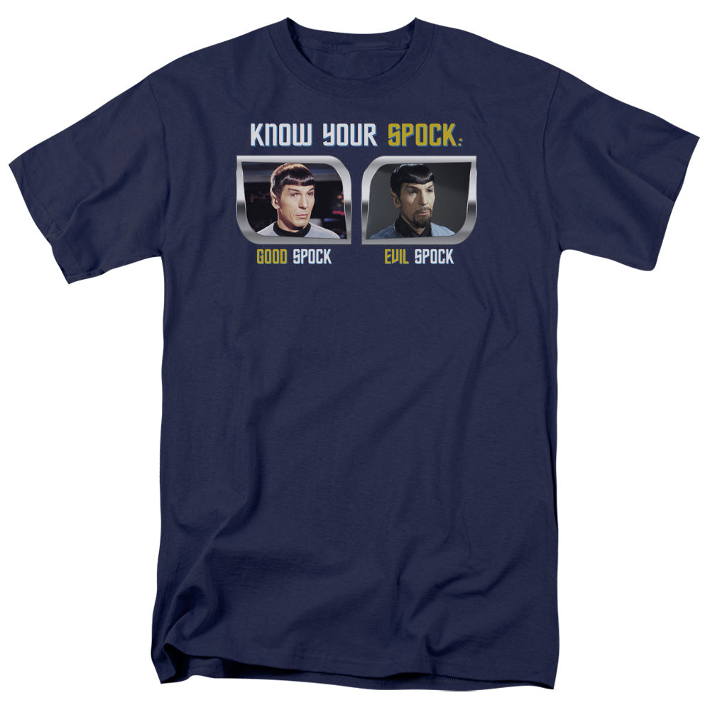 St Original - Know Your Spock - Short Sleeve Adult 18/1 - Navy T-shirt