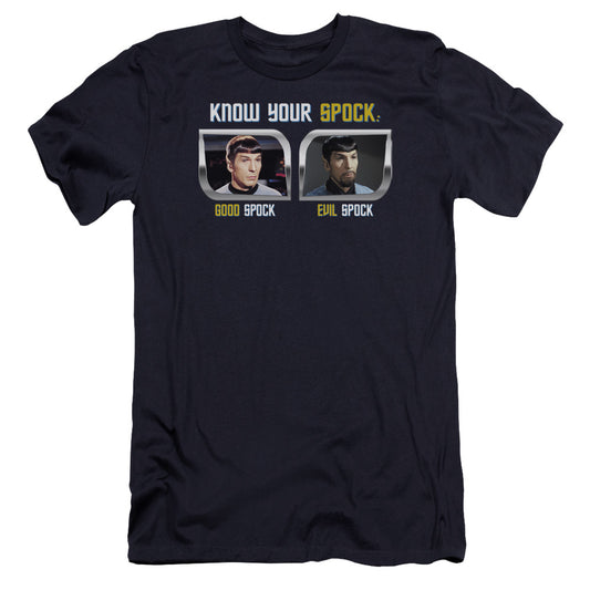St Original - Know Your Spock-premuim Canvas Adult Slim Fit 30/1 - Navy