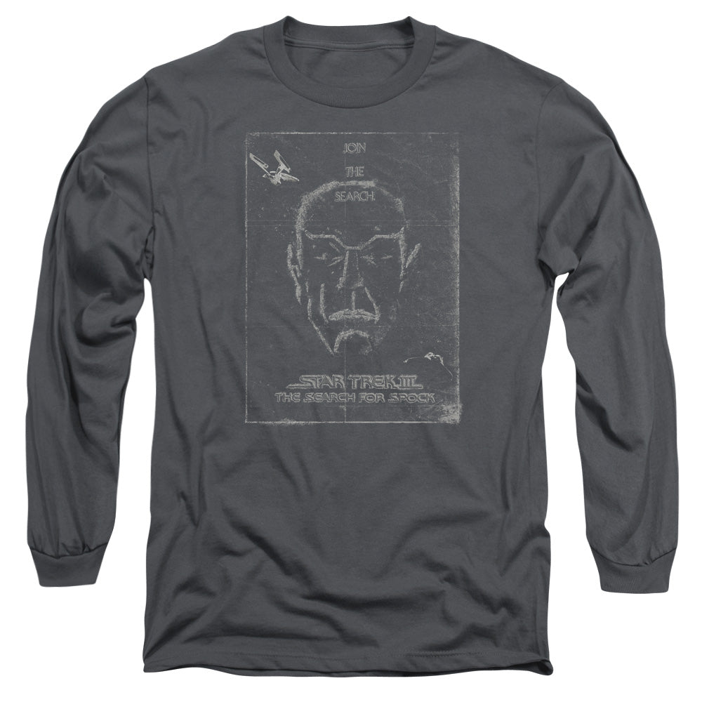 Star Trek - Join The Search - Long Sleeve Adult 18/1 - Charcoal T-shirt