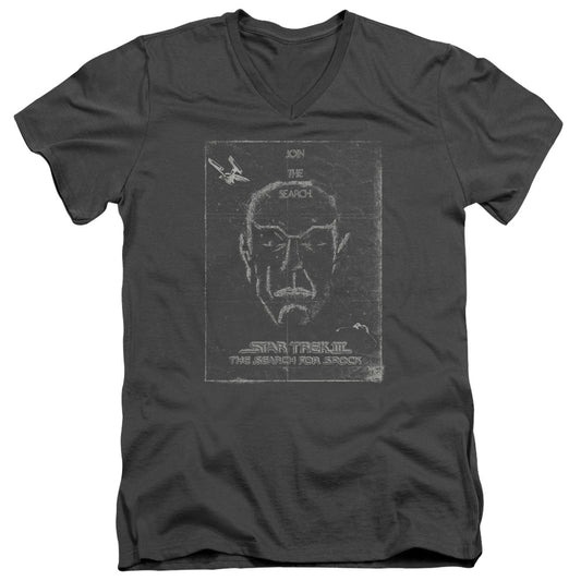 Star Trek - Join The Search - Short Sleeve Adult V-neck - Charcoal T-shirt