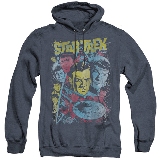 Star Trek - Classic Crew Illustrated - Adult Heather Hoodie - Navy
