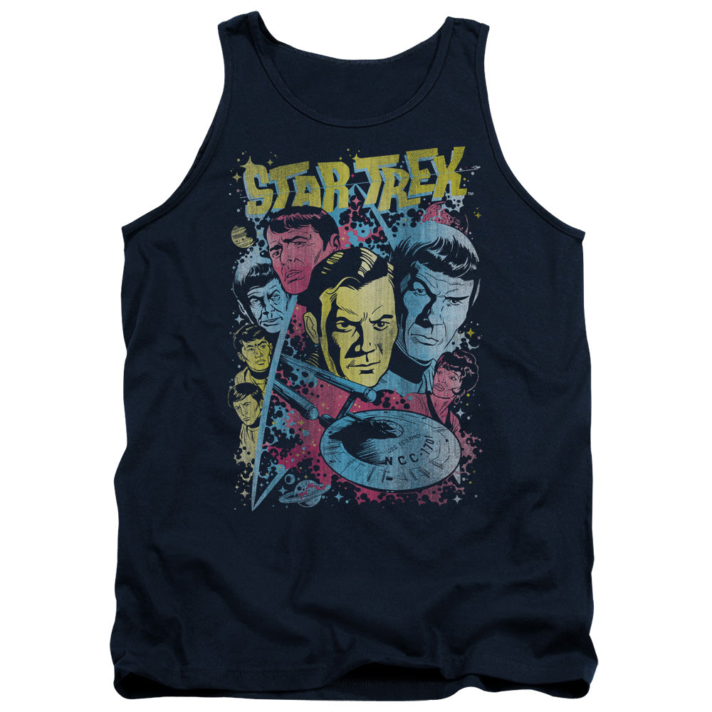 Star Trek - Classic Crew Illustrated - Adult Tank - Navy