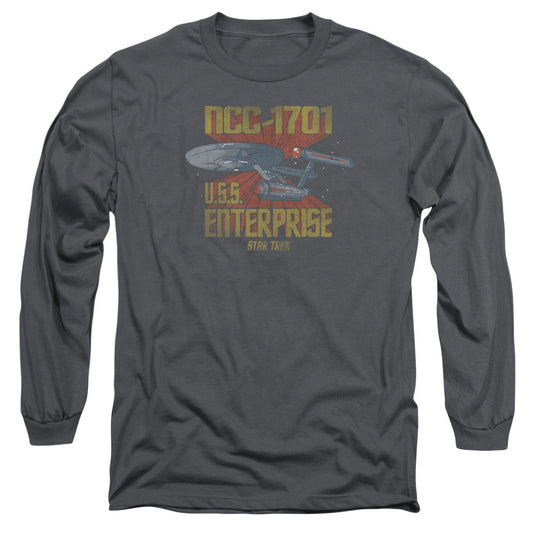 Star Trek - Ncc1701 - Long Sleeve Adult 18/1 - Charcoal T-shirt