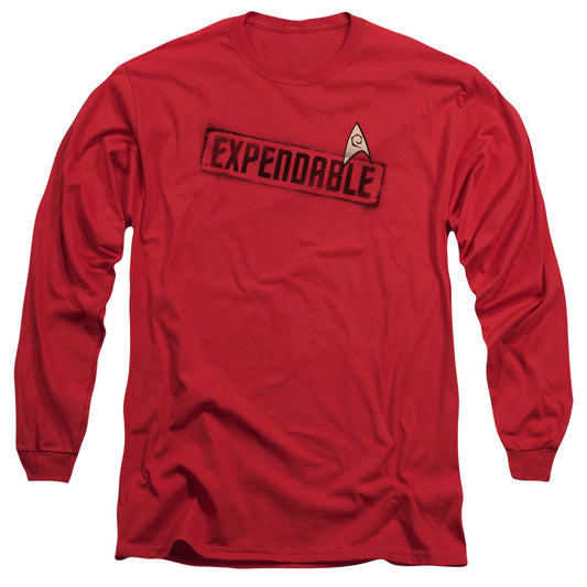 Star Trek - Expendable - Long Sleeve Adult 18/1 - Red T-shirt