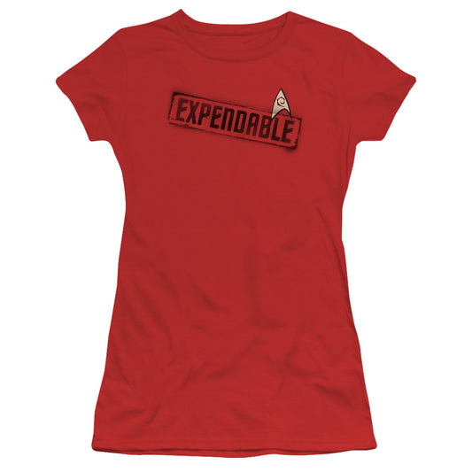 Star Trek - Expendable - Short Sleeve Junior Sheer - Red T-shirt