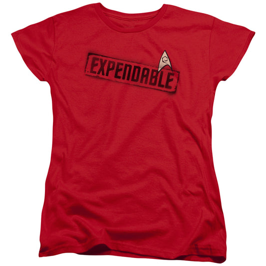 Star Trek - Expendable - Short Sleeve Womens Tee - Red T-shirt