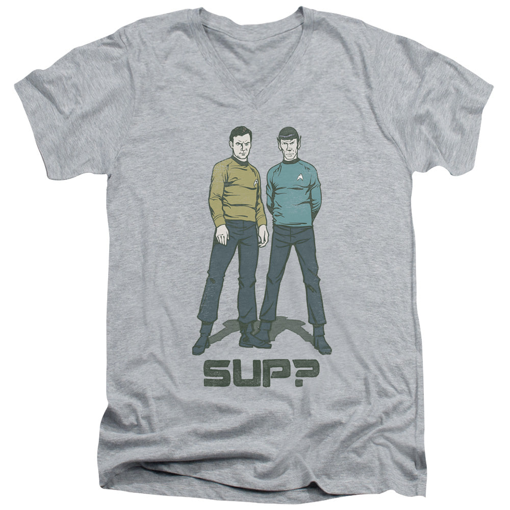 Star Trek - Sup - Short Sleeve Adult V-neck - Athletic Heather T-shirt