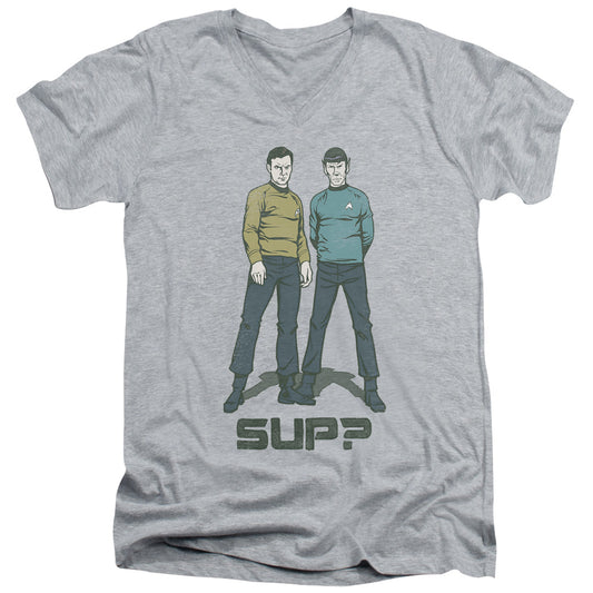 Star Trek - Sup - Short Sleeve Adult V-neck - Athletic Heather T-shirt