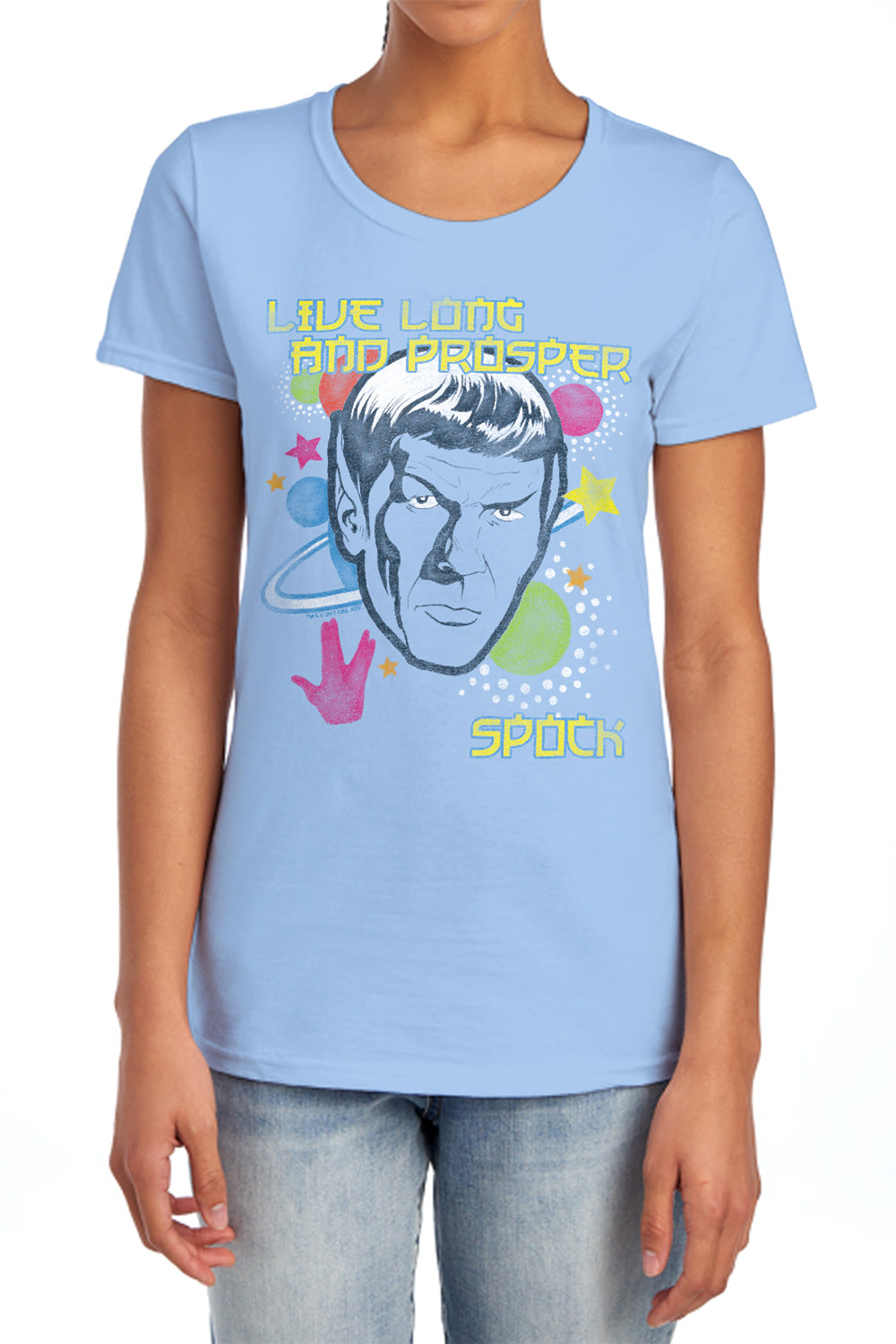 Star Trek - Japansese Spock - Short Sleeve Womens Tee - Light Blue T-shirt