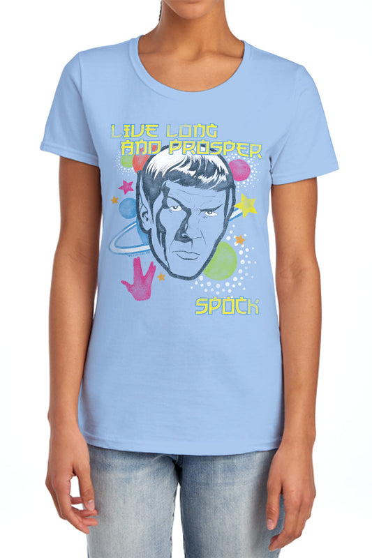 Star Trek - Japansese Spock - Short Sleeve Womens Tee - Light Blue T-shirt
