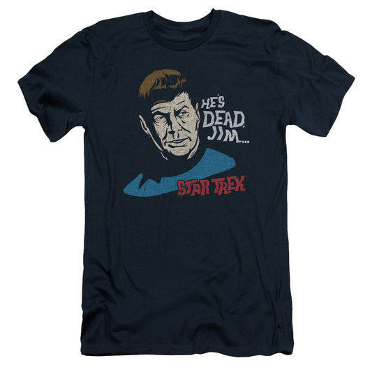 Star Trek - Hes Dead Jim - Short Sleeve Adult 30/1 - Navy T-shirt