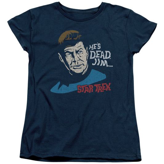 Star Trek - Hes Dead Jim - Short Sleeve Womens Tee - Navy T-shirt