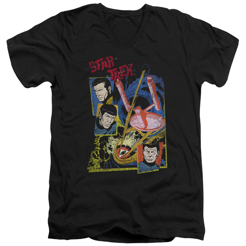 Star Trek - Eye Of The Storm - Short Sleeve Adult V-neck - Black T-shirt