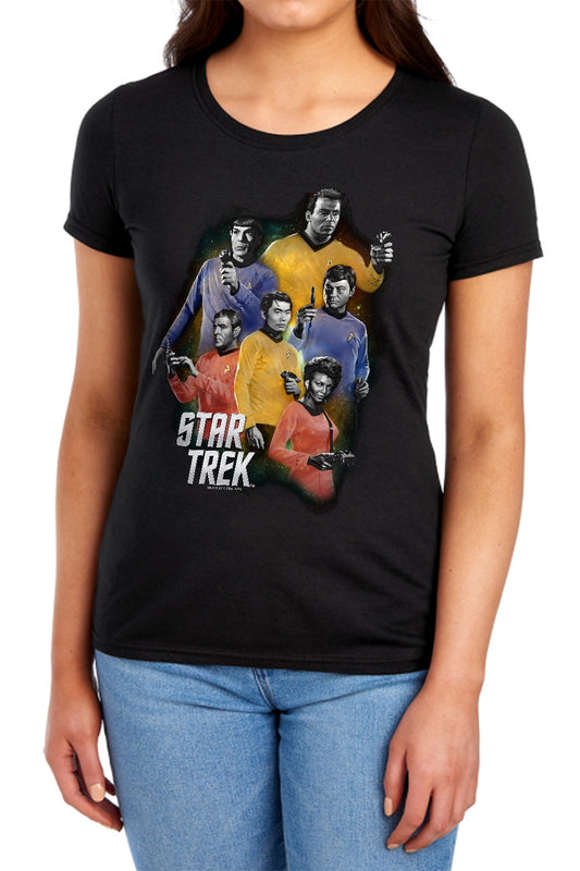 Star Trek - Galaxy Glow - Short Sleeve Womens Tee - Black T-shirt