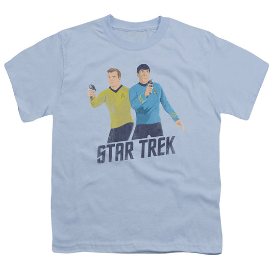 Star Trek - Phasers Ready - Short Sleeve Youth 18/1 - Light Blue T-shirt