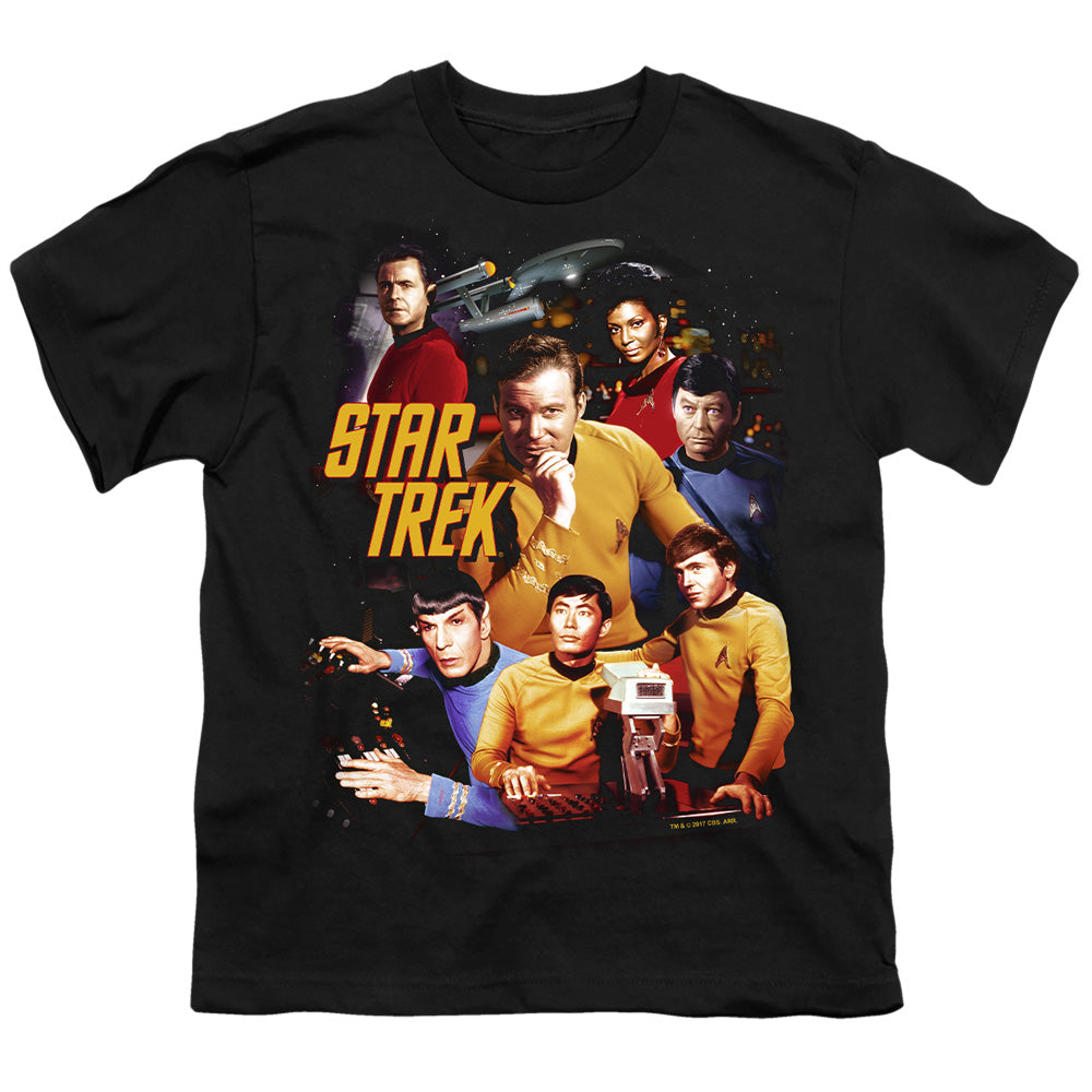 Star Trek - At The Controls - Short Sleeve Youth 18/1 - Black T-shirt
