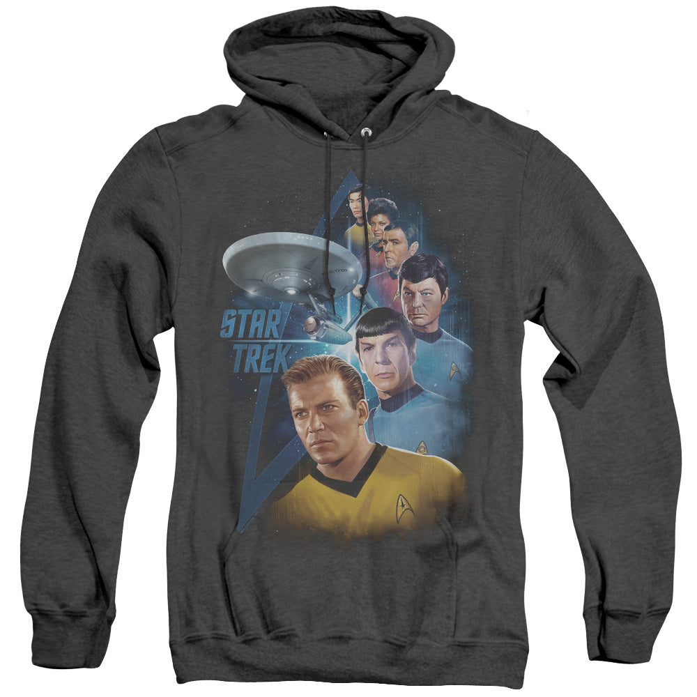 Star Trek - Among The Stars - Adult Heather Hoodie - Black
