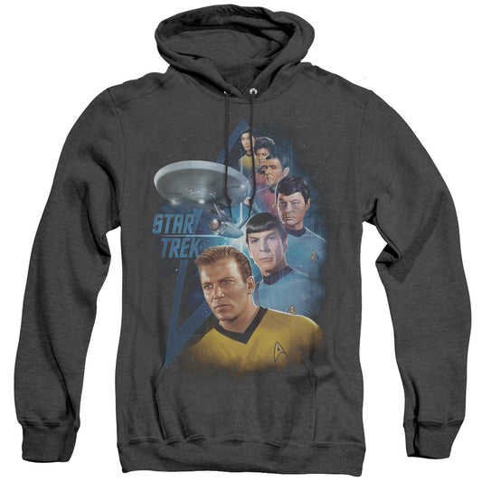 Star Trek - Among The Stars - Adult Heather Hoodie - Black