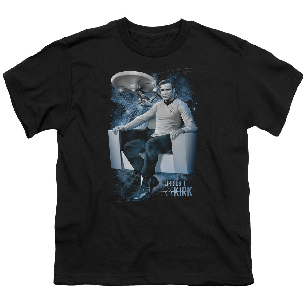 Star Trek - Captains Chair - Short Sleeve Youth 18/1 - Black T-shirt