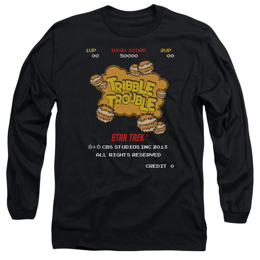 Star Trek - Tribble Trouble - Long Sleeve Adult 18/1 - Black T-shirt