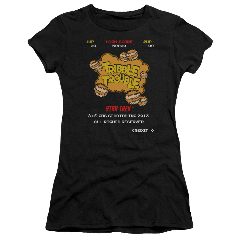 Star Trek - Tribble Trouble - Short Sleeve Junior Sheer - Black T-shirt