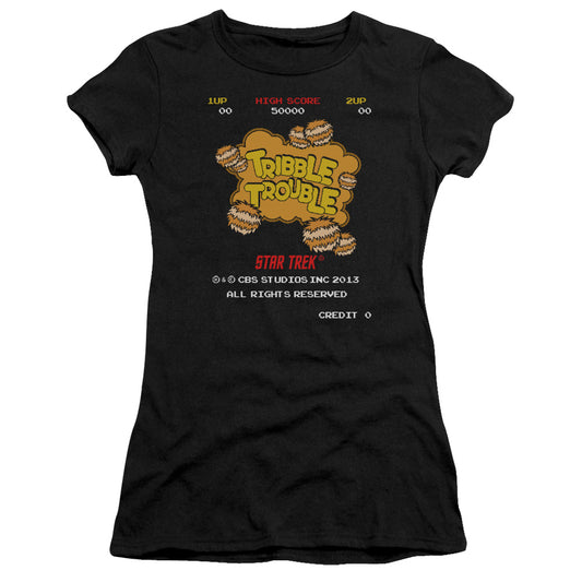 Star Trek - Tribble Trouble - Short Sleeve Junior Sheer - Black T-shirt