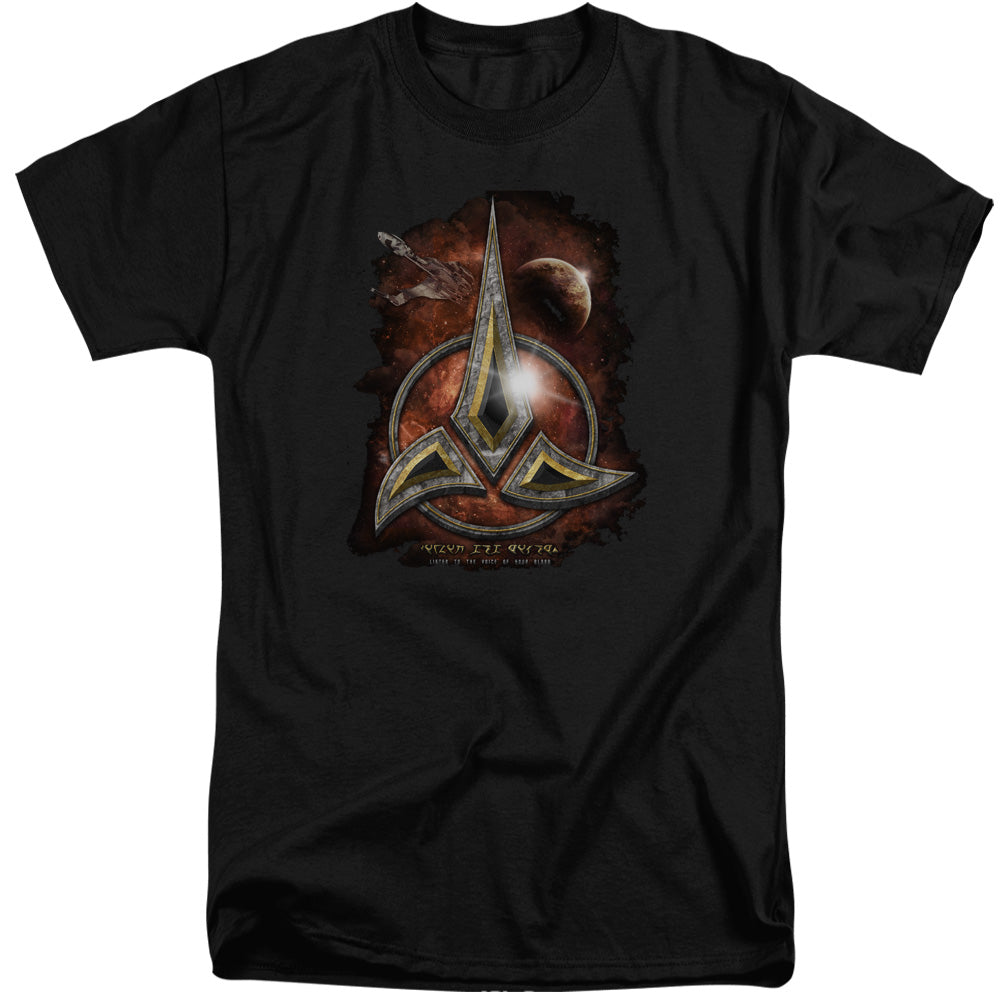 Star Trek - Klingon Crest - Short Sleeve Adult Tall - Black T-shirt